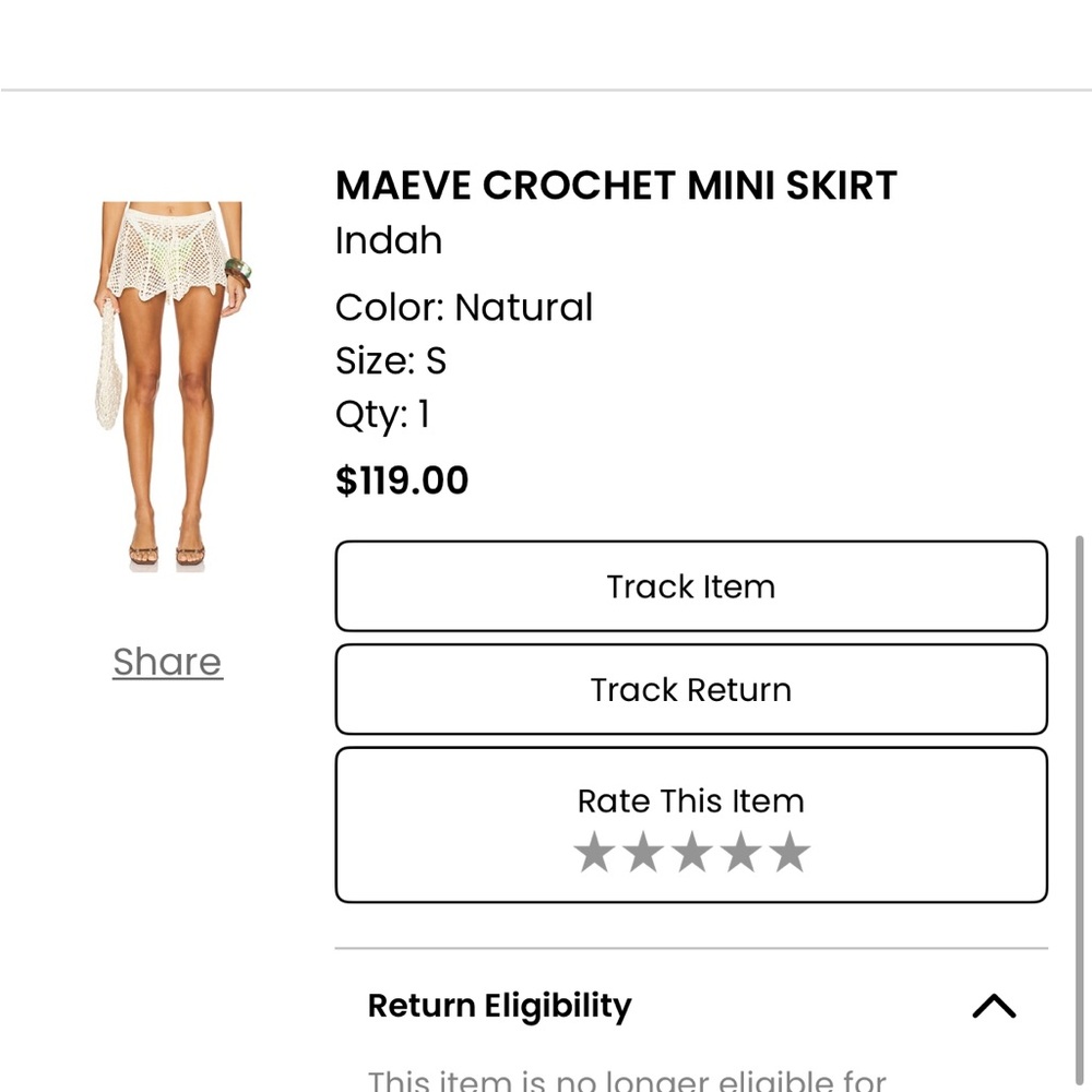 Indah Natural Crochet Mini Skirt